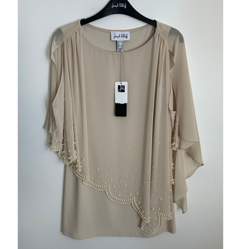 Joseph‎ Ribkoff blouse with pearl embellishments size 12 NWT